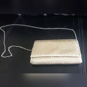 Jessica McClintock Vintage 90's Gunne Sax Silver Metal Mesh Clutch Crossbody